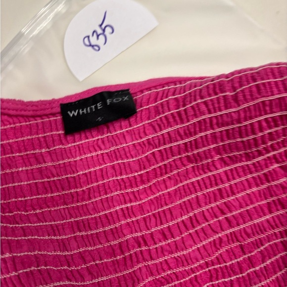 White Fox Whenever You’re Ready Mini Dress 100% Cotton Pink Size Small Cutouts - Picture 5 of 6